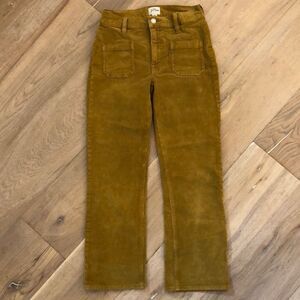 J. Crew Mustard Corduroy Pant with Front Pockets  (25)